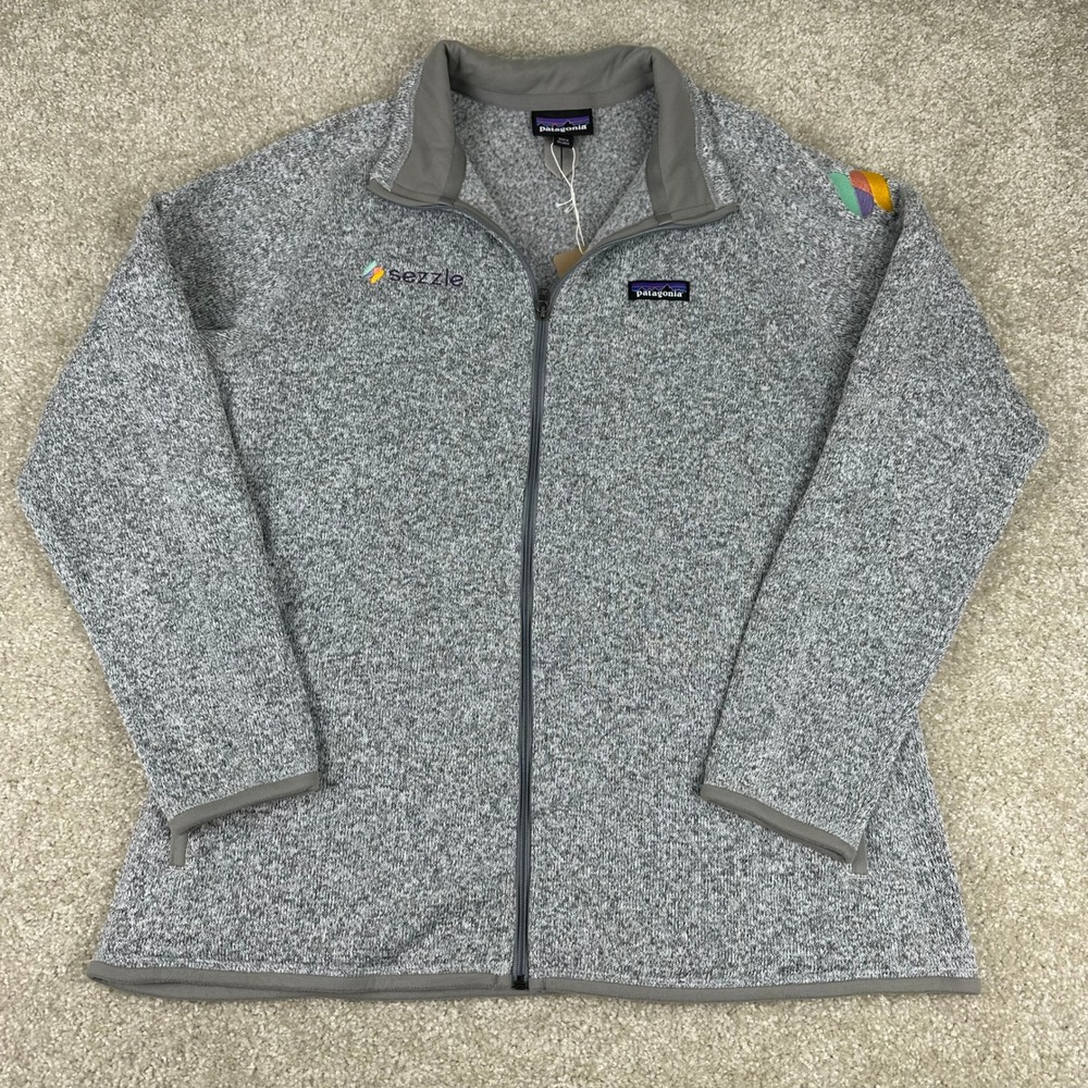Patagonia Better Sweater Jacket XL Birch White Gray Fleece Sezzle Logo 25543 NWT